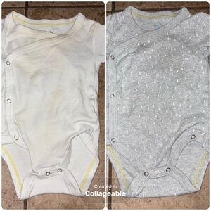 Cloud Island Baby Onesie in Cream and Gray